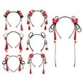thumbnail image 5 of Childrens Headband Chinese Hair Band Hanfu Hair Hoop New Year Headress Pigtail Wig Flower Tassel Hairs Accessories, 5 of 8