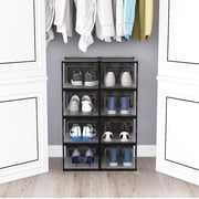 OnDisplay Clik Stackable Interlocking Shoe Box System (Large Clear/Black, Single Box)