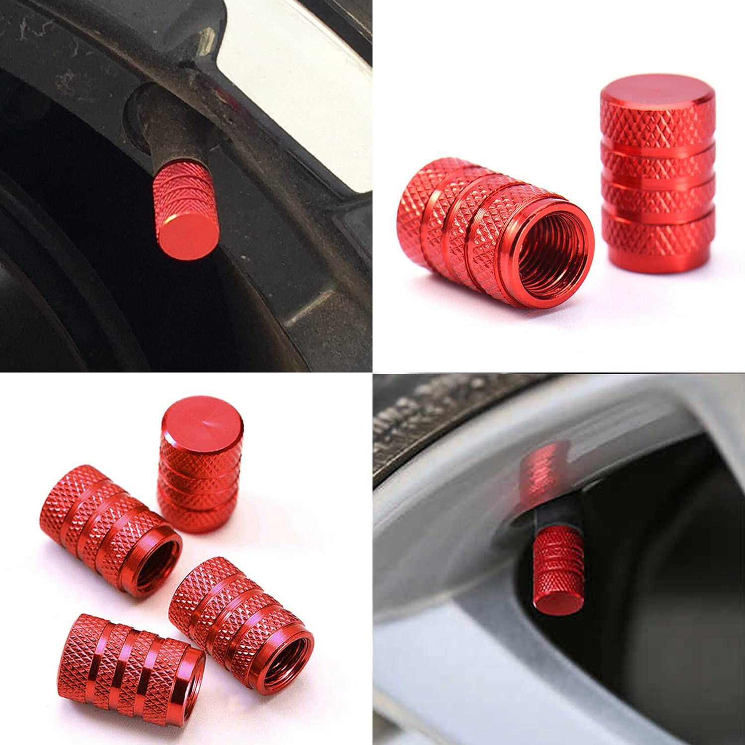 4-Pack Leopard Print Tire Valve Stem Caps – Metal Air Valve Covers, Universal Fit For Cars, Bikes, Trucks