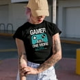 thumbnail image 2 of Gamer, Just One More Level with Gaming or Game Controller, Navy Blue T-Shirt, Medium, 2 of 5