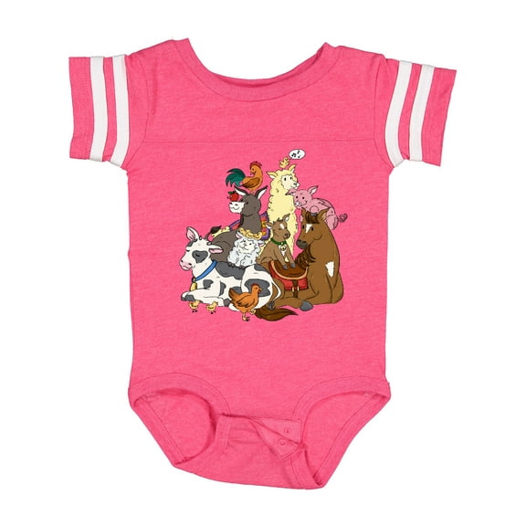 Inktastic Happy Farm Animals Boys or Girls Baby Bodysuit