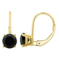 thumbnail image 1 of AoneJewelry Black Diamond Leverback Earring for Women | 14K Yellow Gold 1.50 Carat 2 Stone Round Cut Prong Setting Genuine Diamond, 1 of 4