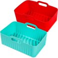 thumbnail image 1 of Ninja Air Fryer Liners for Ninja/Tower Dual Air Fryer | 2 Pack Mint & Red Silicone Air Fryer Liner | Reusable Air Fryer Silicone Liner for Ninja Air Fryer for Cooking, 1 of 5