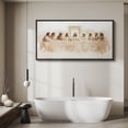 thumbnail image 5 of Large Framed Canvas Print Minimalist The Last Supper - Sepia-Toned ChristianWall Art Decorative Ready to Hang Painting for Living room Bedroom 60x30 inches Black Frame, 5 of 9