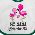 thumbnail image 4 of Inktastic My Nana Loves me with Two Flamingos Boys or Girls Baby Bib, 4 of 4