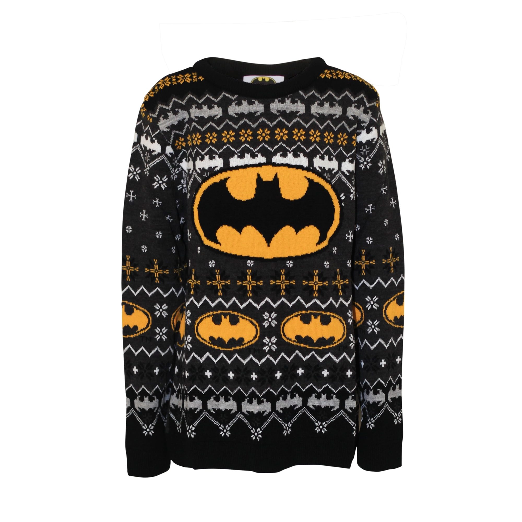 Batman Boys/Girls Official Bat Logo Patterned Ugly Christmas Sweaters -  