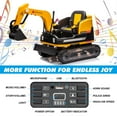 thumbnail image 6 of 2 IN 1 12V12AH Powered Kids Ride on Excavator Bulldozer 360°Electric Traxcavator 3-Speed w/Music,Toolbox,Remote Control(Yellow), 6 of 24