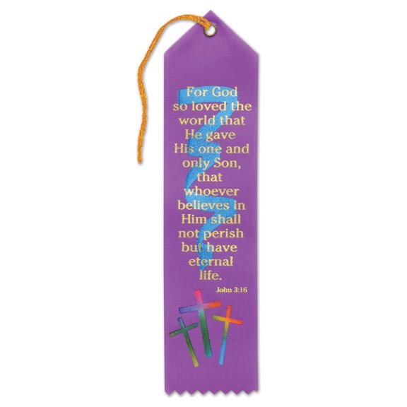 Beistle - For God So Loved The World Ribbon - 2" x 8" - Pack of 6