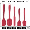thumbnail image 6 of Food Grade Silicone Rubber Spatula Set, 5 Pcs BPA-Free Kitchen Cooking Baking Mixing Utensil Sets, High Heat Resistant Non Stick Dishwasher- Red, 6 of 8