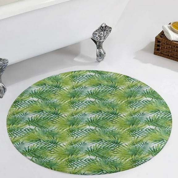 Palm Pattern Round Carpet Circle Rug Outdoor Patio Area Rug Washable Large Area Rugs Hallway Room Decor Fitness Mats