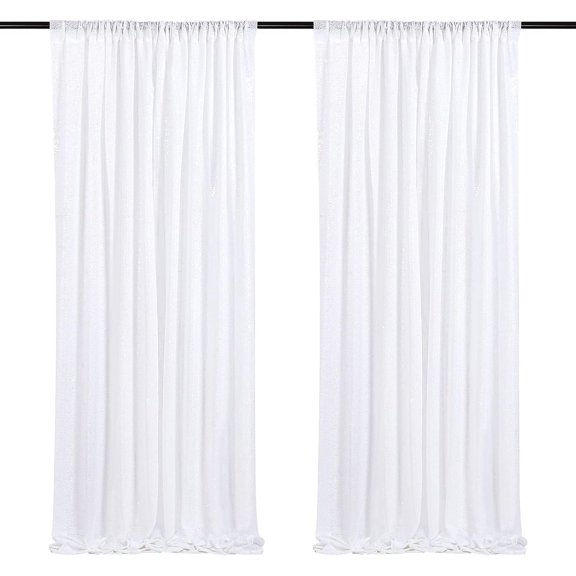 XmhyTop-A Glitter Curtains 2 Pieces 60X240cm - Sparkling Backdrop Curtains for Parties,Fiestas Decorar- White