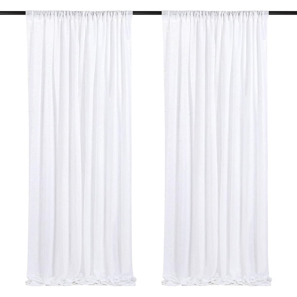 XmhyTop-A Cortinas con purpurina (2 unidades, 60 x 240 cm), color blanco