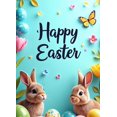 thumbnail image 3 of LUUFILx Easter Backdrop Banner with Bunny Eggs Background Spring Festival Decoration Party Supplies Photography Props Colorful Happy Easter Décor, 3 of 7