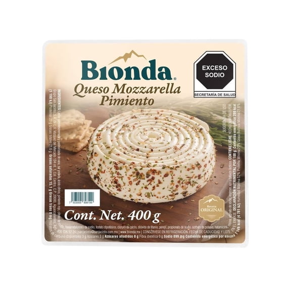 Queso mozzarella Bionda pimiento 400 g