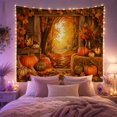thumbnail image 2 of Wooden Planks Weathered with Structure Resembles Doorway, Cozy Farmhouse for Farmhouse Decor Lovers, Wall Decor, Halloween Gift, Tapestry Wall Hanging for Dorm and Living Room, 2 of 7