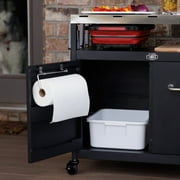 Expert Grill Outdoor BBQ Prep Cart with Wheels, Stainless Steel Top & Storage Shelves
