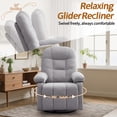 thumbnail image 2 of Korser Manual Swivel Rocker Recliner Chair for Living Room,Small Recliner Sofa for Small Spaces,Linen Fabric,Light Grey, 2 of 7
