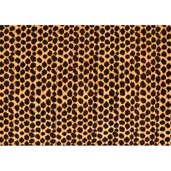 Ahgly Company Indoor Rectangle Abstract Orange Modern Area Rugs, 6' x 9'