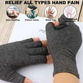 thumbnail image 4 of 2 Pairs Arthritis Compression Gloves for Rheumatoid, Carpal Tunnel Pain, Hand Compression Gloves Fingerless for Typing, Work, Driving, Fit Women Men, Anti-Slip Dots (Pure Black+Pink, Small), 4 of 7