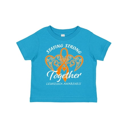 

Inktastic Leukemia Awareness Staying Strong Together and Orange Ribbon Gift Toddler Boy or Toddler Girl T-Shirt