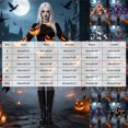 thumbnail image 3 of yboeqw Women Halloween Pumpkin Face Graphic Print Bodycon Mini Dress Oversized Flared Long Sleeve Gothic Witch Cosplay Party Costume Dresses Size XXL, 3 of 6
