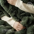 thumbnail image 4 of EVERGRACE Ultra Soft Luxury Fluffy Faux Rabbit Fur Throw Blanket, Thick Warm Bubble Throw for Bed, Cozy Plush Reversible Blankets for Couch, Chair, Sofa, Green, 60x80 Inches, 870 GSM, 4 of 8