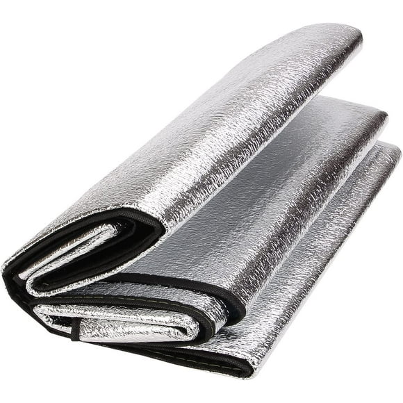 XINQIHANG Aluminum Foil Camping Compact Mat Waterproof Cushion Tarp Foldable Outdoor Sleeping Mattress Insulated Tent Footprint Pad Portable Camping Sand Proof Blanket with Draw String Carrying Sack