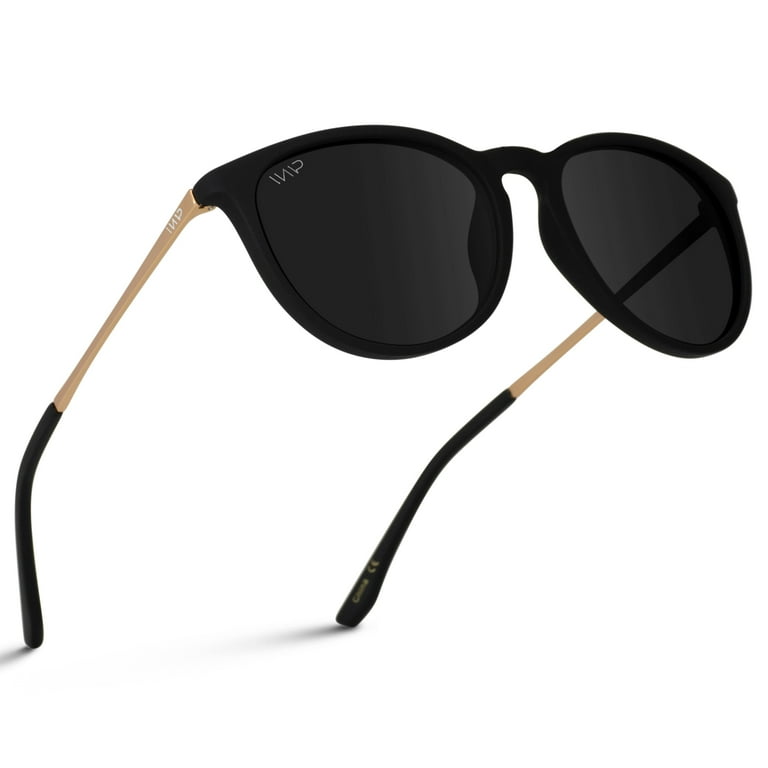 Black round cheap polarized sunglasses
