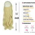 thumbnail image 2 of 3/4 Full Head Synthetic Hair Extensions 18 Inch 120g Invisible Wire Hair Extensions No Clip in Hidden Wire Hair Extensions Invisible Hairpiece Silky Hair Ombre Light Blonde, 2 of 8