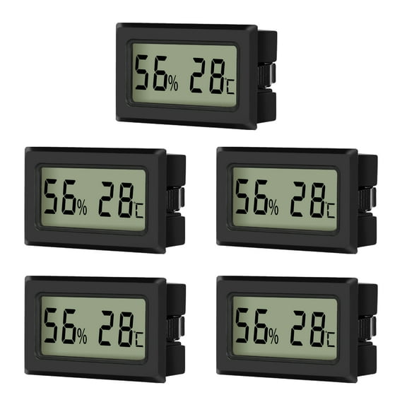 EEEkit Mini Digital Thermometer Hygrometers, 5pcs Indoor Temperature Humidity Meters with LCD Display, Celsius