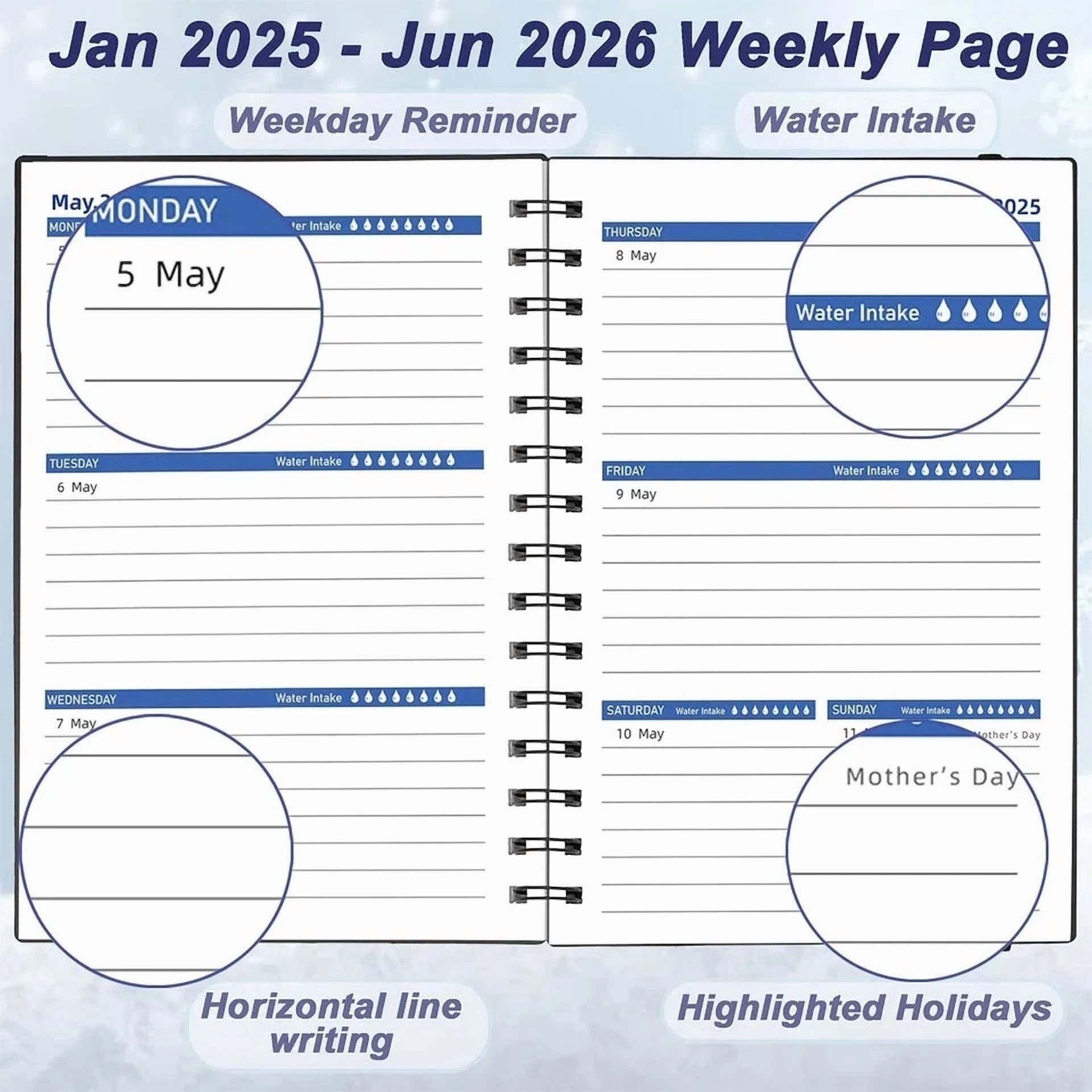 Daily Planner 2025-2026, Weekly & Monthly Planner From Jan 2025-Jun 2026, 18 Mon