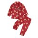 thumbnail image 2 of Lioraitiin-Conjunto de pijamas para niños y niñas, camisa con cuello de solapa y pantalones de cintura elástica, estampado de dibujos animados de Navidad, 1-7 años, 2023-08-31, 2 of 3