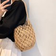 thumbnail image 4 of CHOK Summer Straw Bucket Bags For Women Handmade Drawstring Beach Shoulder Bags Raffia Rattan Woven Handbags Vacation Shopping Bags, 4 of 6
