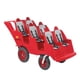 thumbnail image 1 of Children's Factory Angeles Bye Bye Buggy 6 Passenger Stroller | Sturdy Multi Passenger Daycare Stroller with Fat Tires | Easy-to-Fasten Safety Buckles, Parking Brake, & 360 Pivoting Wheels | Red, 1 of 5