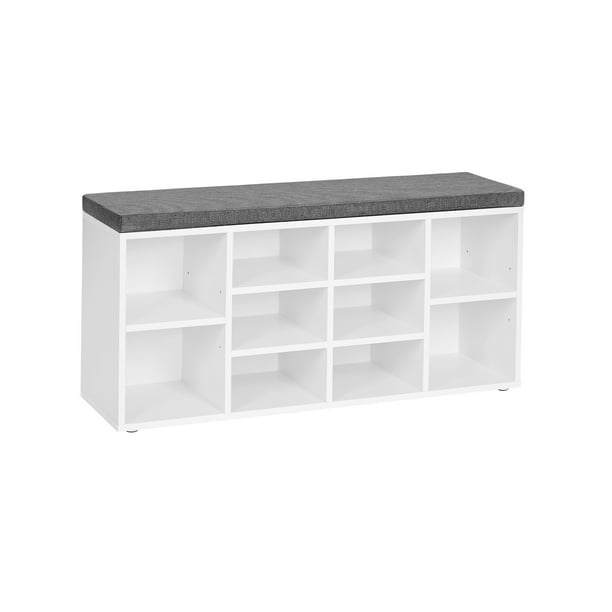VASAGLE Shoe Bench with Storage 10 Compartments Entryway Bench with
