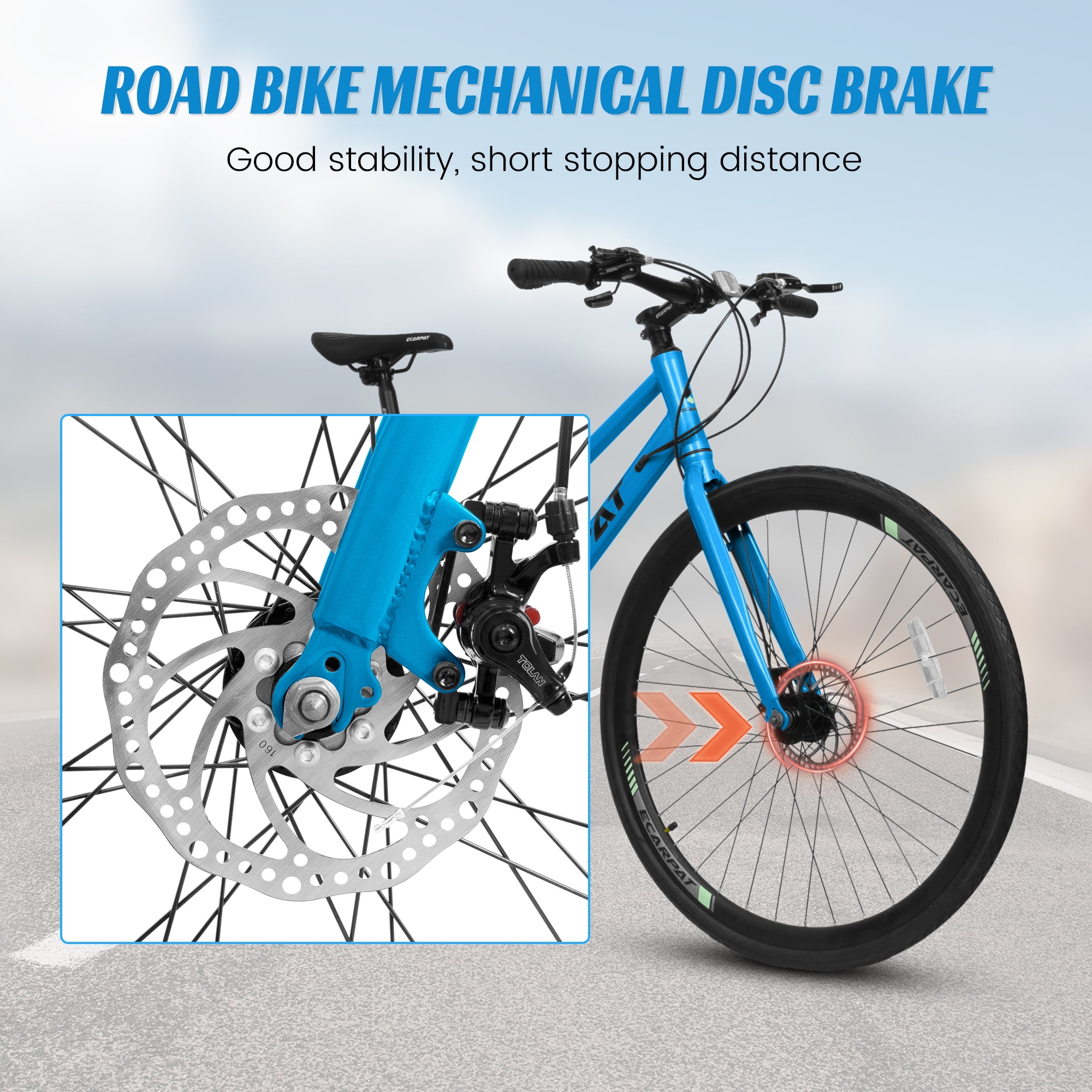 Ambifirner 21 Speeds Road Bike Hybrid Bike for Men and Women, 700C Wheels Racing Bicycle, Commuter Bicycle,City Bicycles，Double Disc Brakes,Commuting Cycle，Multiple Colors