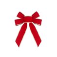 thumbnail image 1 of Velvet Ribbon Christmas Red Swallowtail Bow Decoration Wires Trims Flocking Bow, 1 of 6