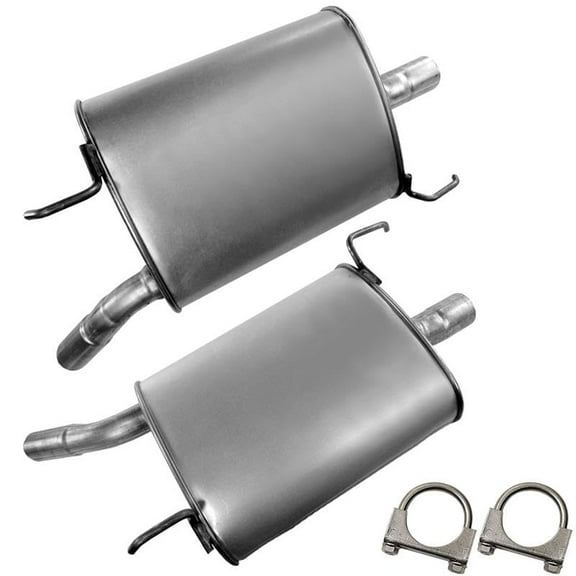 Stainless Steel Left & Right Rear Exhaust Mufflers for 2009–2015 Honda Pilot 3.5L