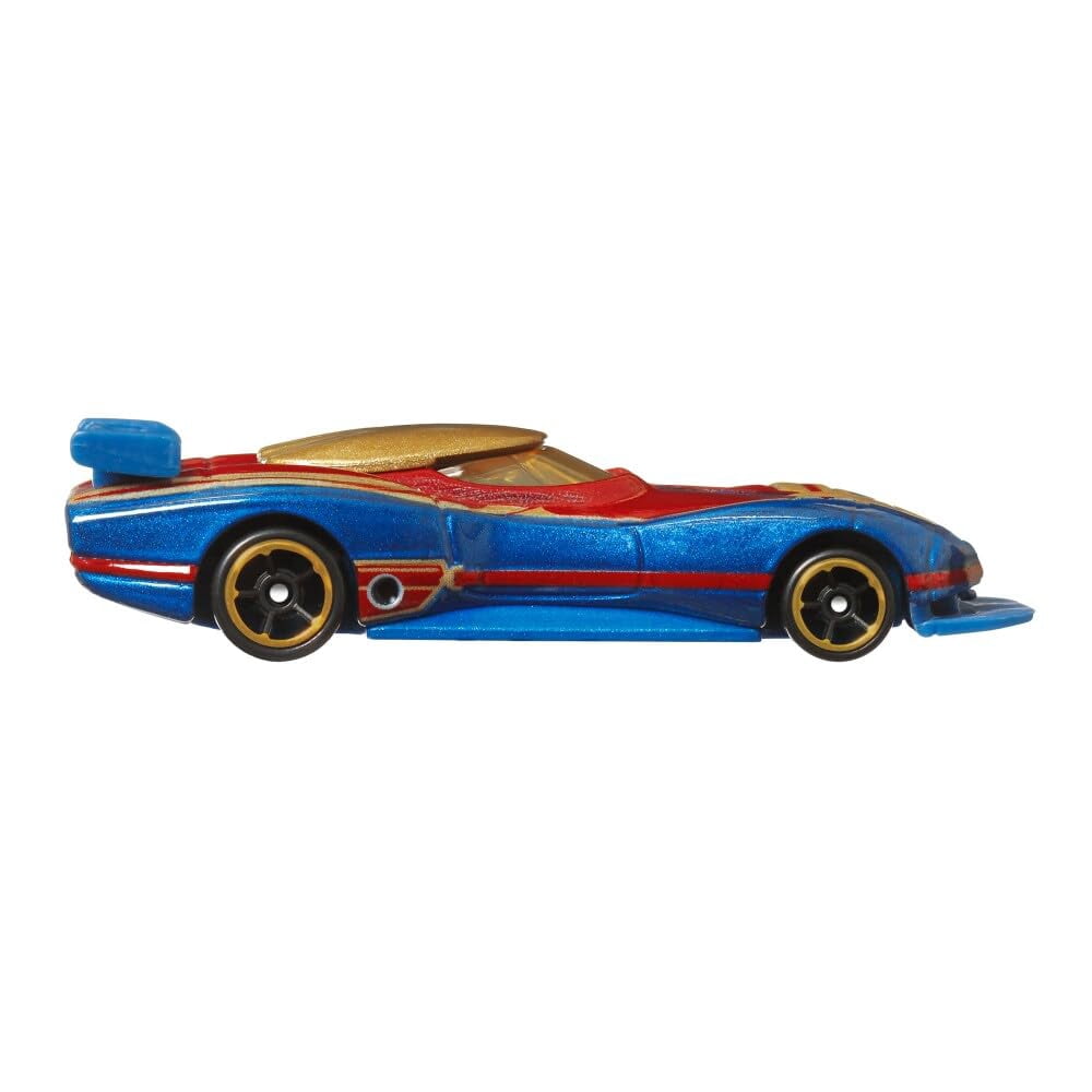 Hot Wheels Disney 100 Marvel Character Cars, Captain America and Captain Marvel, 2-Pack Collectible Die-Cast Vehicles