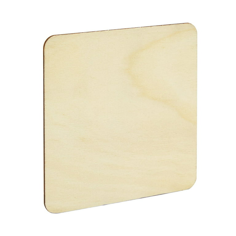 Juvale 36 Pack 4x4 Wooden Squares for Crafts, Unfinished Wood Cutouts with Rounded Corners for DIY Coasters