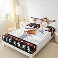 thumbnail image 4 of Manfei Boys Basketball Queen Sheet Sets 4-Piece for Kids Teens, Ball Game Flat Sheet, Athlete Gifts Queen Fitted Sheet, Super Cozy Bedroom Decor, 4 of 7