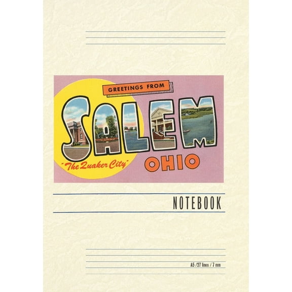 Vintage Lined Notebook Greetings from Salem, (Paperback)