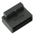 thumbnail image 2 of Adaptador de panel frontal USB Enchufe de panel frontal Codo de 90 ° USB3.0 Adaptador de encabezado de 19 pines a 20 pines para placa base de PC Tipo B, 2 of 5