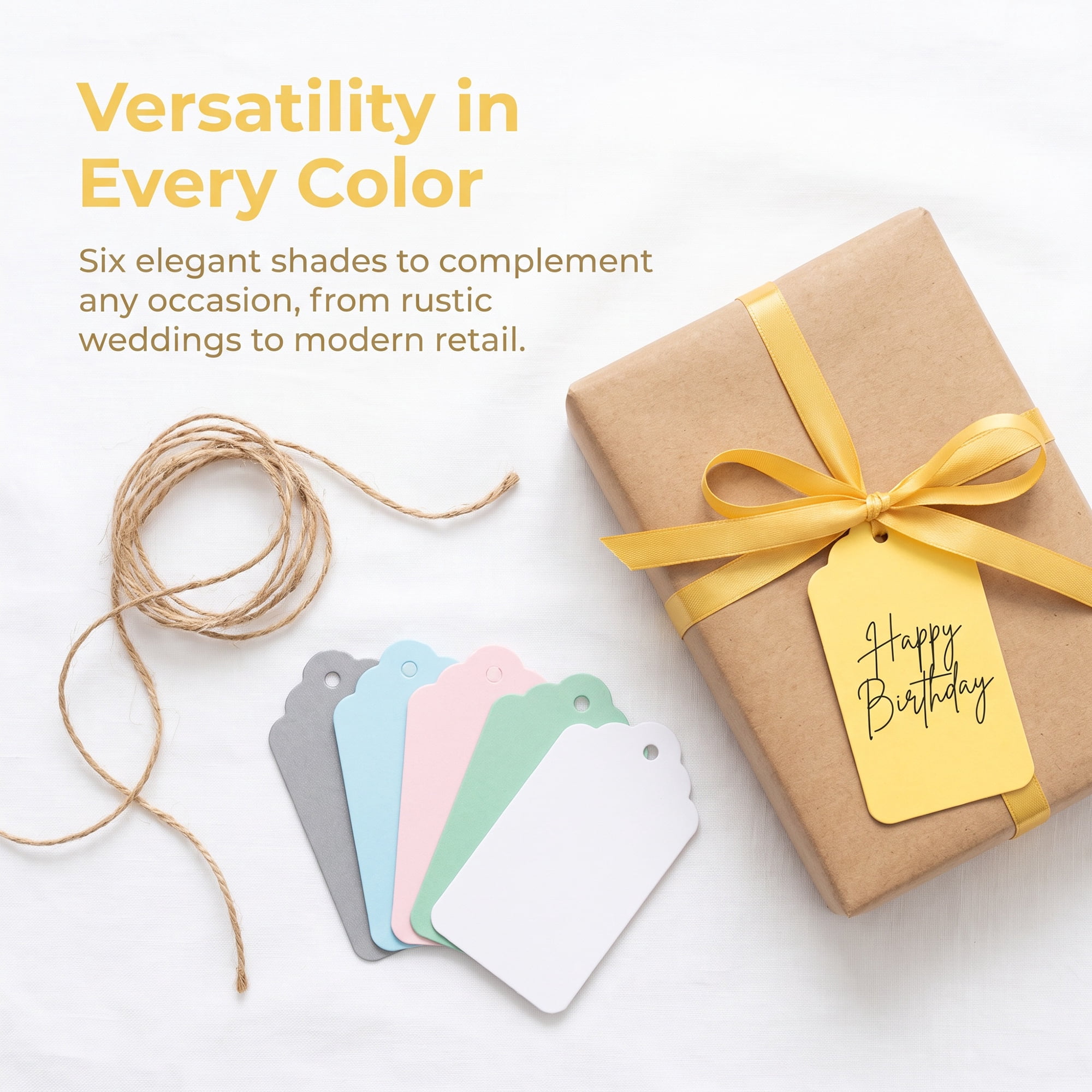 Unique Bargains Blank Gift Tags with Jute Twine for All Occasions 1.6" x 2.8" Multicolor