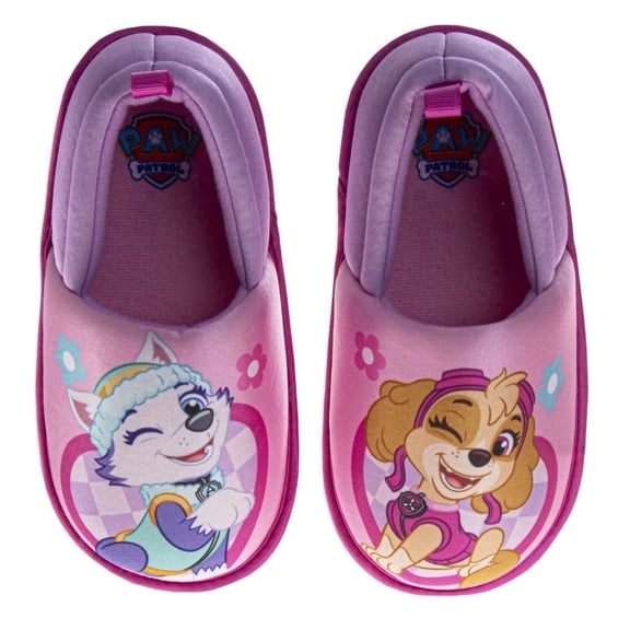 Paw Patrol Girls Slippers for Kids Skye and Everest Plush Warm Soft House Shoes (5, 10 Toddler 11-12 Little Kid), Pink Purple, Size: 9 10