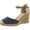Denim Blue/Fabric, variant on White Mountain Womens Mamba Canvas Ankle Strap Espadrilles