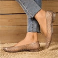 thumbnail image 2 of KEGIRLOM Womens Hollow Out Jelly Dainty Flats On Mesh Shoes Low Heel Jelly Sandals For Summer Beach Daily Wear Gold 6, 2 of 5