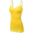 thumbnail image 2 of Bozzolo Women Junior & Plus Adjustable Spaghetti Strap Lace Trim Tunic Tank Top Camisoles, 2 of 5