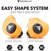 Decibullz Custom Molded Earplugs Pro Pack, One Size - Orange Bundle