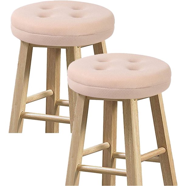 Set of 2 Round Stool Cushions, Super Breathable Round Bar Stool Cover Seat Cushion Beige 13" 2